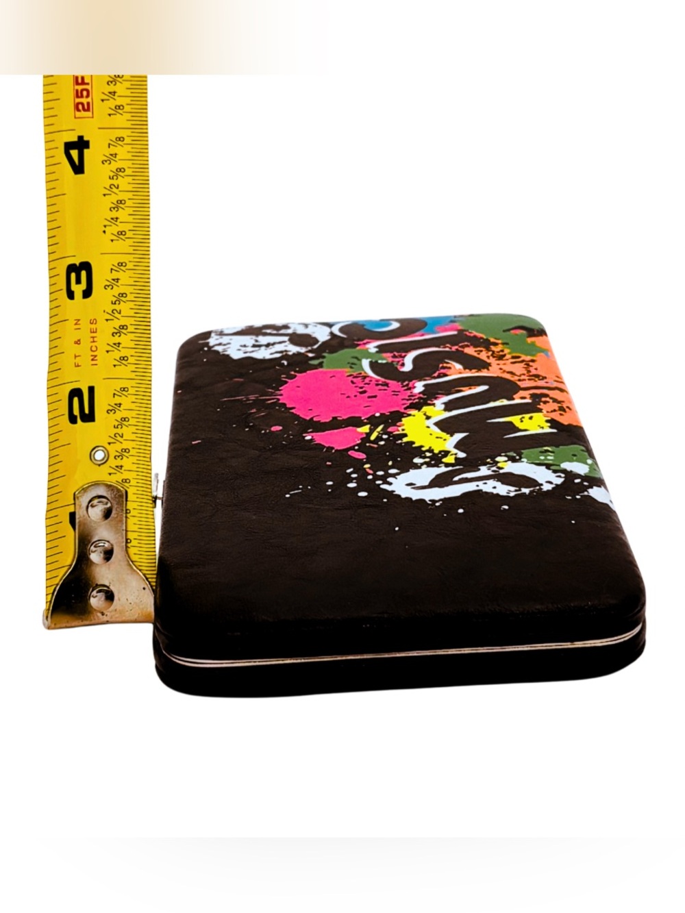 Y2K Music Splash Graffiti Clutch Wallet Neon Alt Checkbook Mall Goth Pop Punk - Picture 14 of 16